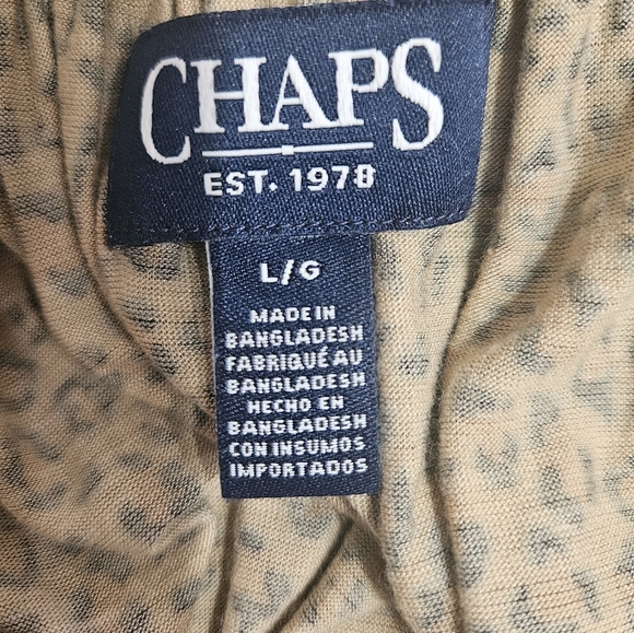 Chaps Cheetah Women Lace Up Top size L - Picture 8 of 9
